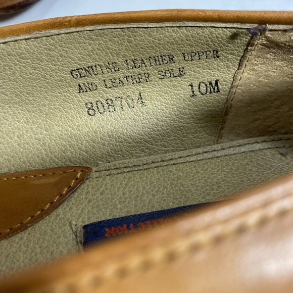 GIORGIO BRUTINI Mens 10 Loafers Private Collection Tan Leather Square Toe - Picture 5 of 12